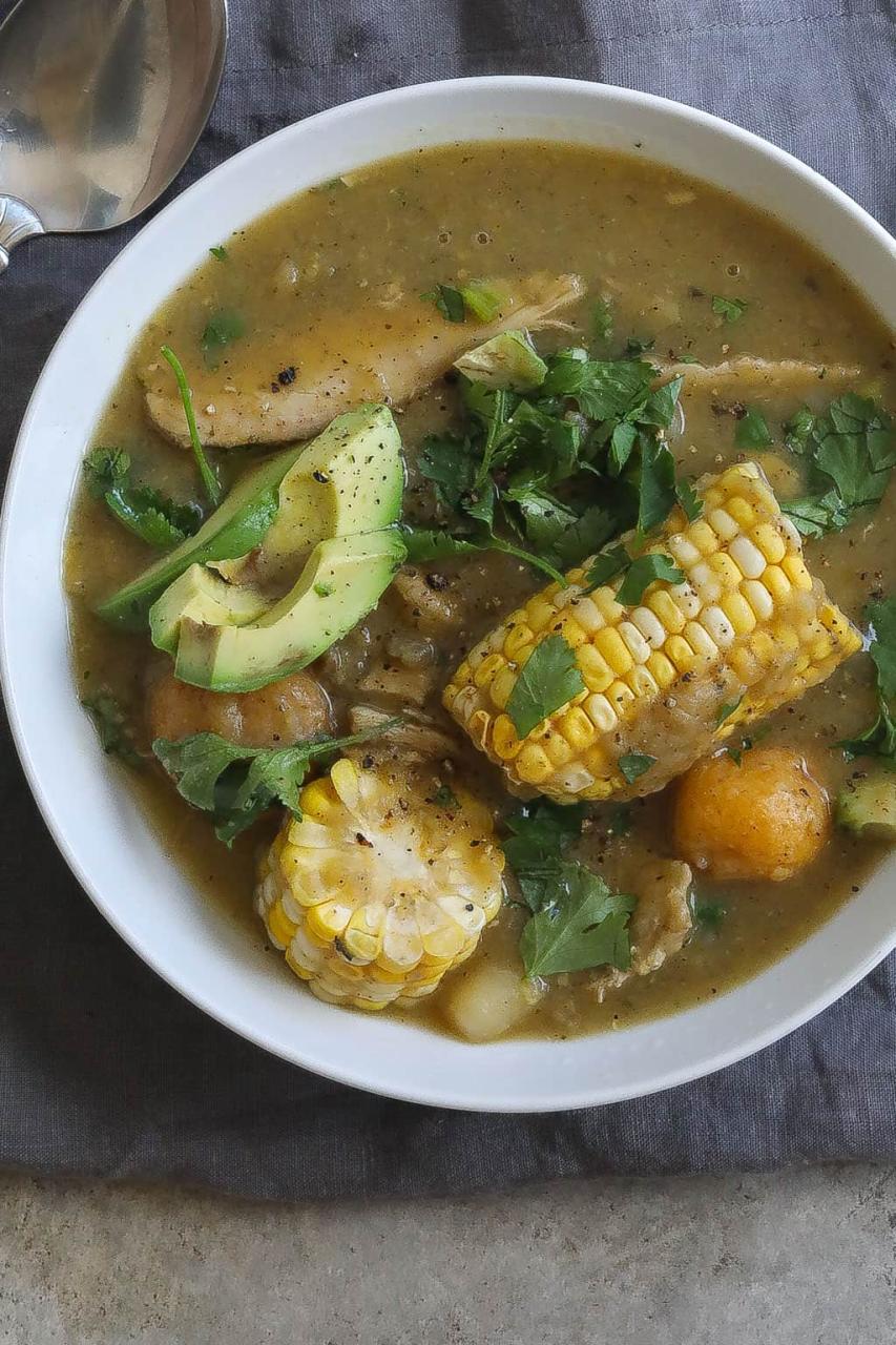 Colombian (Ajiaco) Chicken and Potato Soup - Food Fidelity